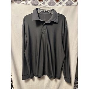 Lululemon Mens Oversized Fit Long Sleeve Polo Relaxed Fit Size Large Grey